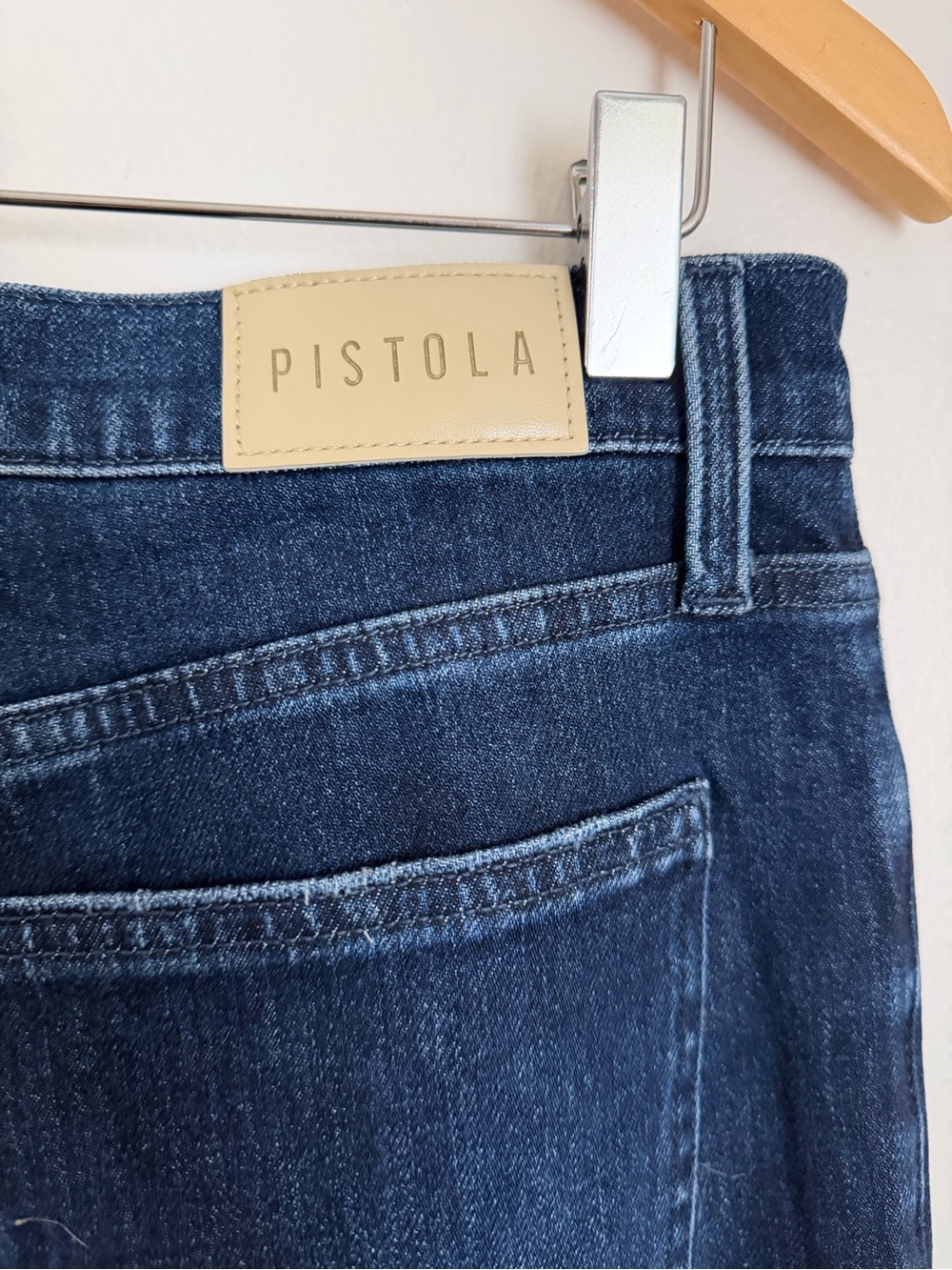 Pistola Lennon High Rise Boot Jean Raw Hem Dark Wash Blue Women Size 31 - Picture 9 of 10